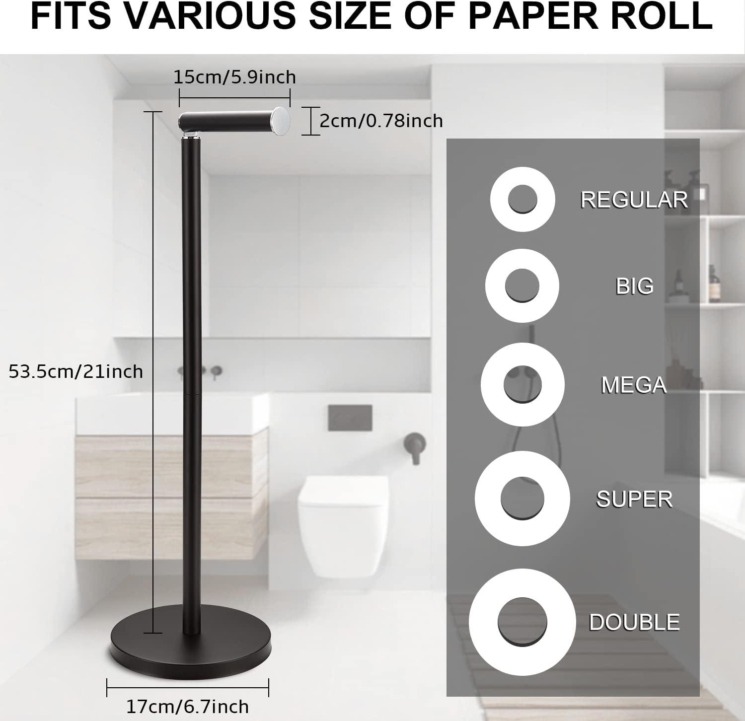 Matte Black Stainless Steel Freestanding Toilet Paper Holder