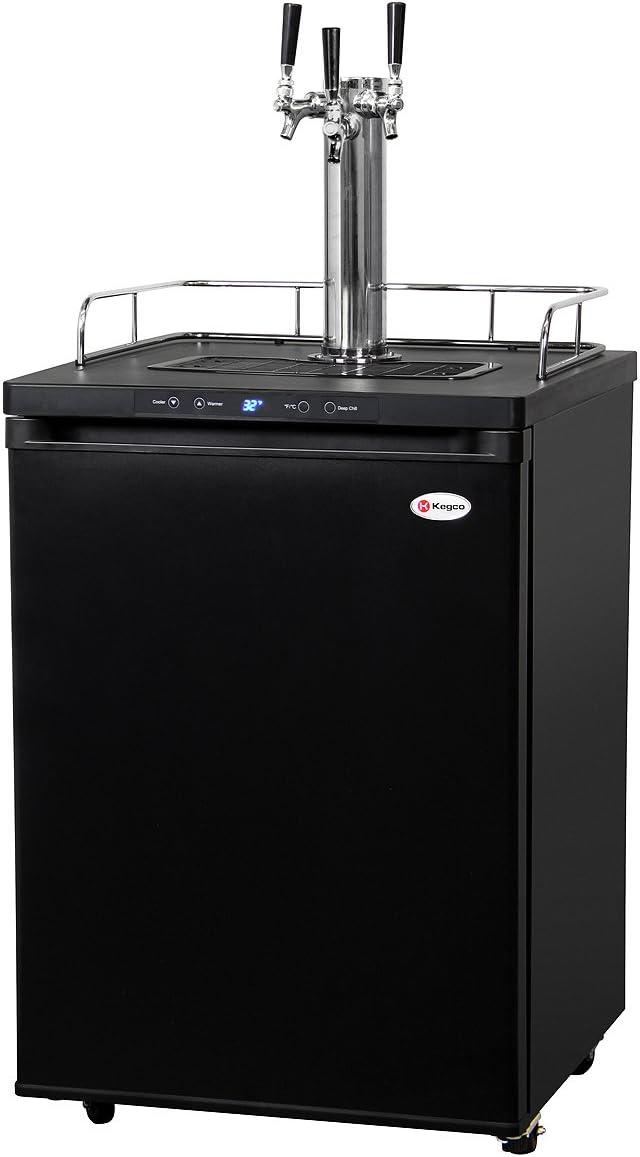 Kegco Kegco 5.6 Cubic Feet Triple Tap Freestanding Kegerator with Adjustable Temperature