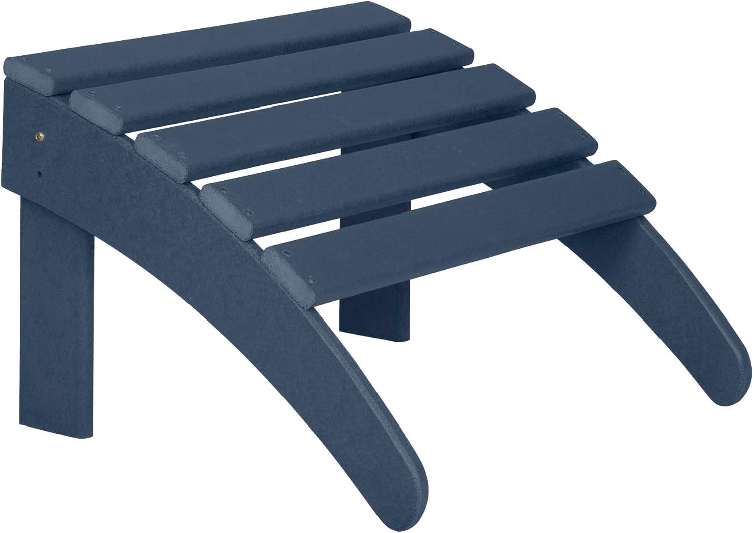 Garden Plastic Outdoor Adirondack Footrest Ottoman, Navy Blue