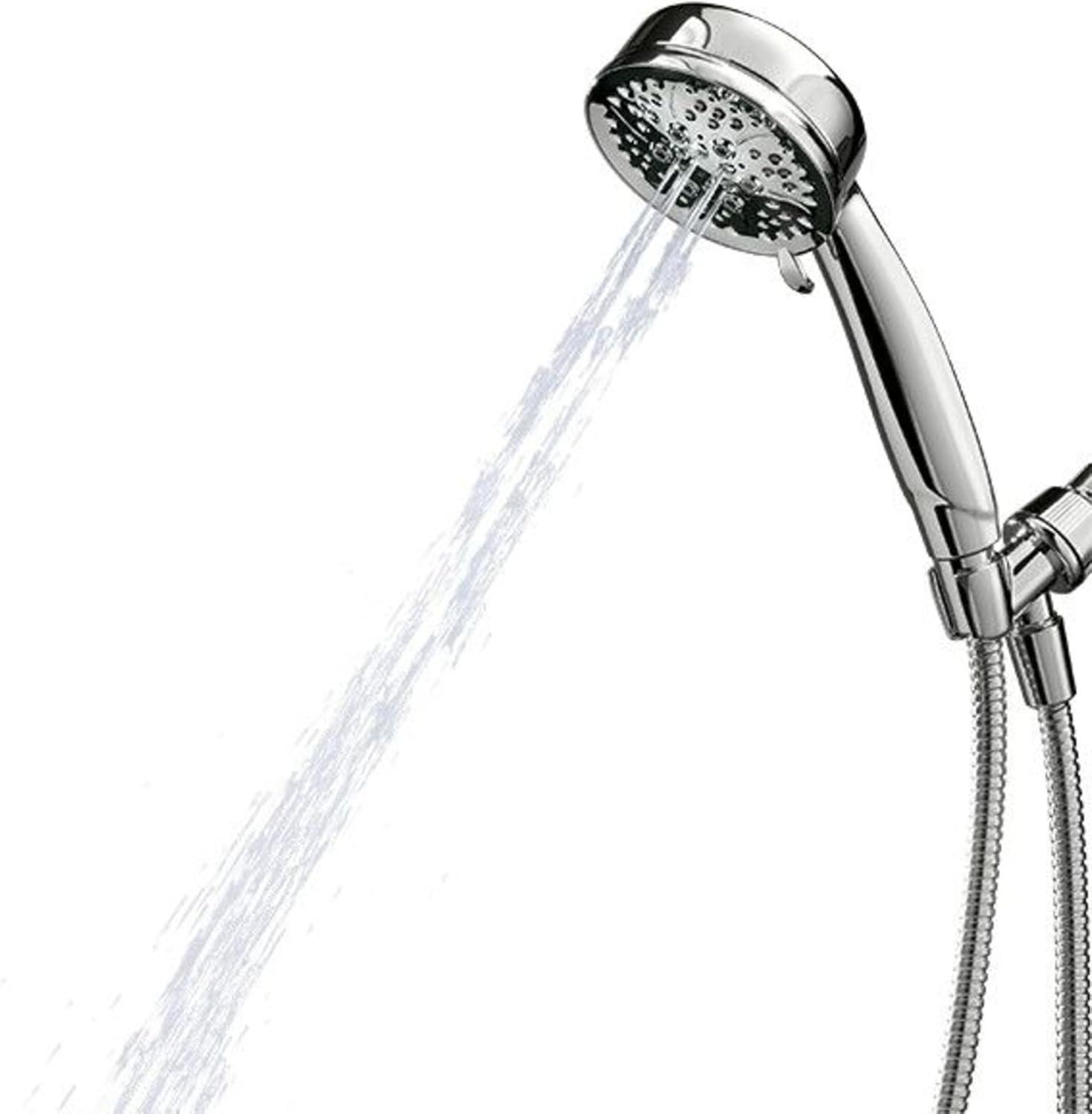 Chrome Handheld Shower with Multiple Spray Settings