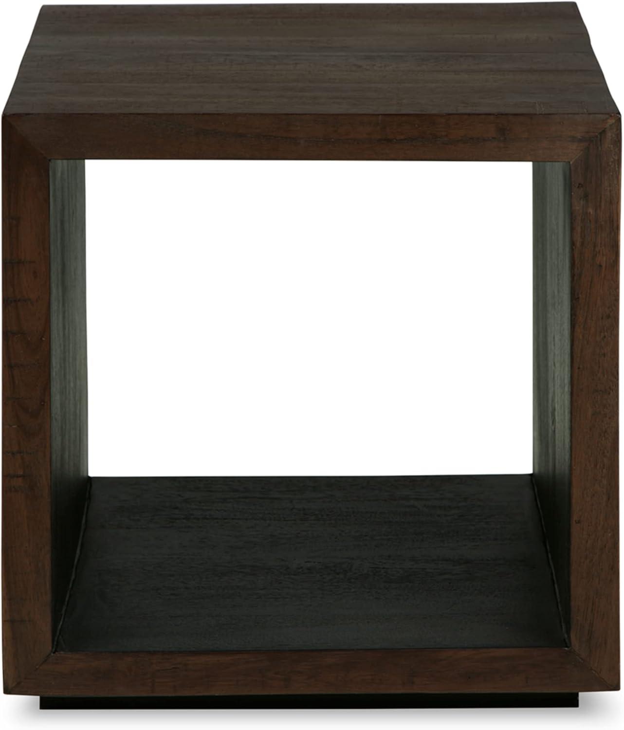 Hensington Solid Wood Block End Table with Storage