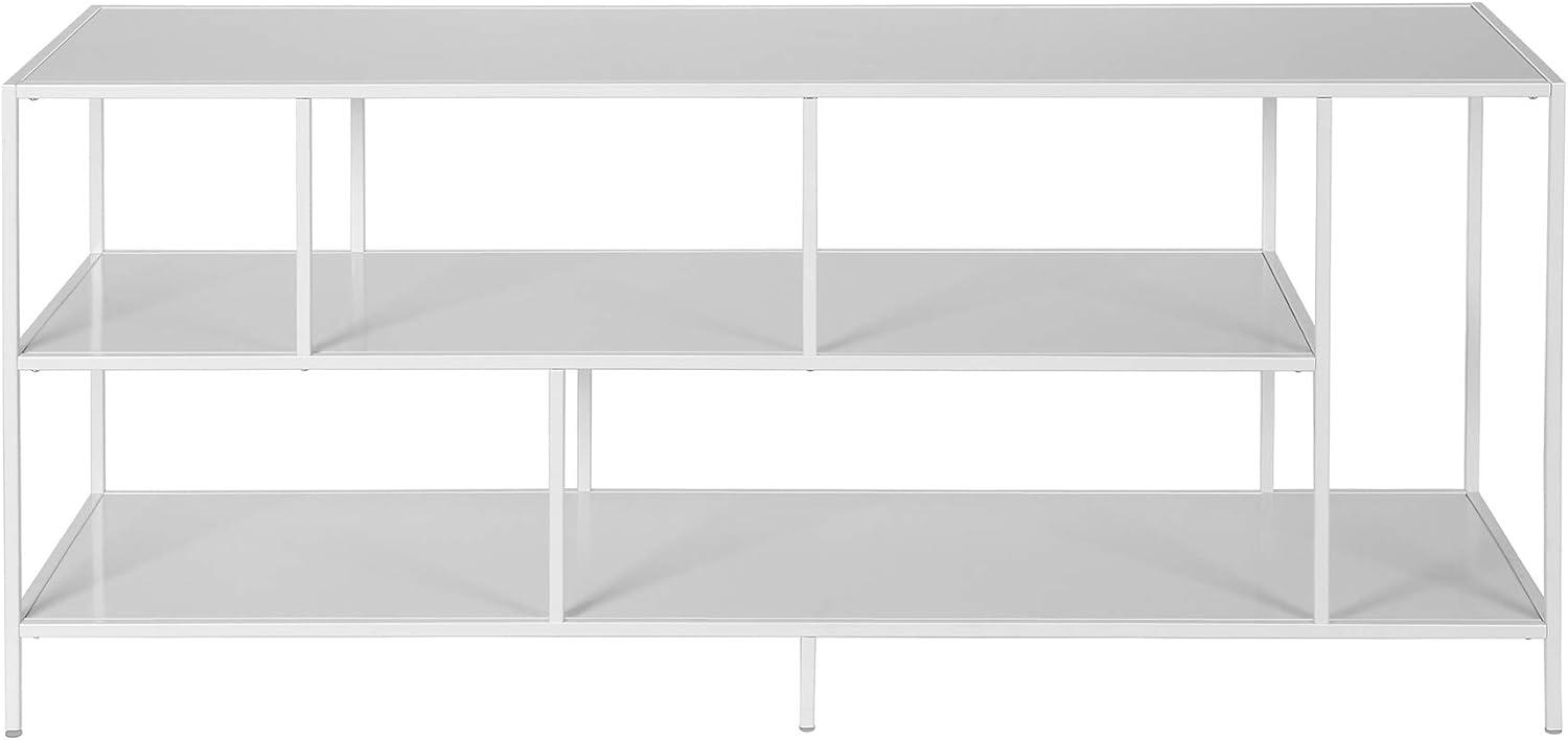 Three Shelf TV Stand in White - Henn&Hart