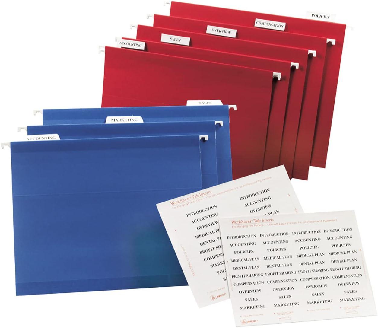 Avery Printable Tab Inserts for Hanging File Folders, 1/5 cut, 100 Pack