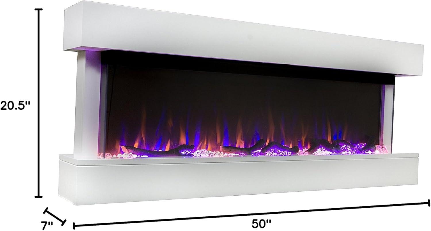 Chesmont 50" Wide 3-Sided Wall Mount Smart Electric Fireplace