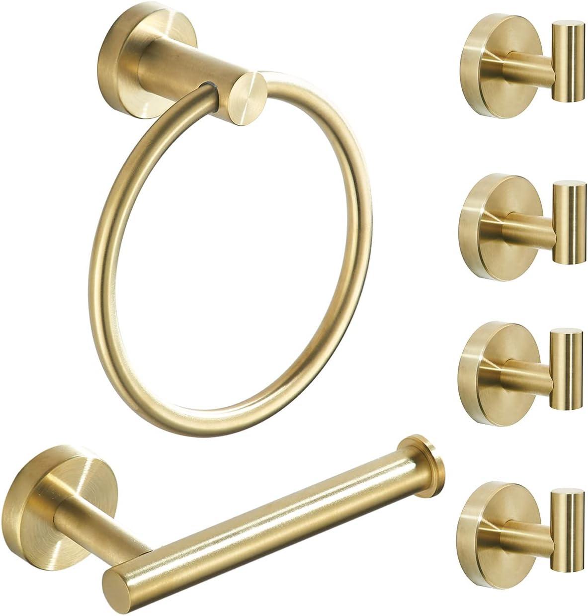 Brushed Gold Stainless Steel 4-Piece Bathroom Hardware Set