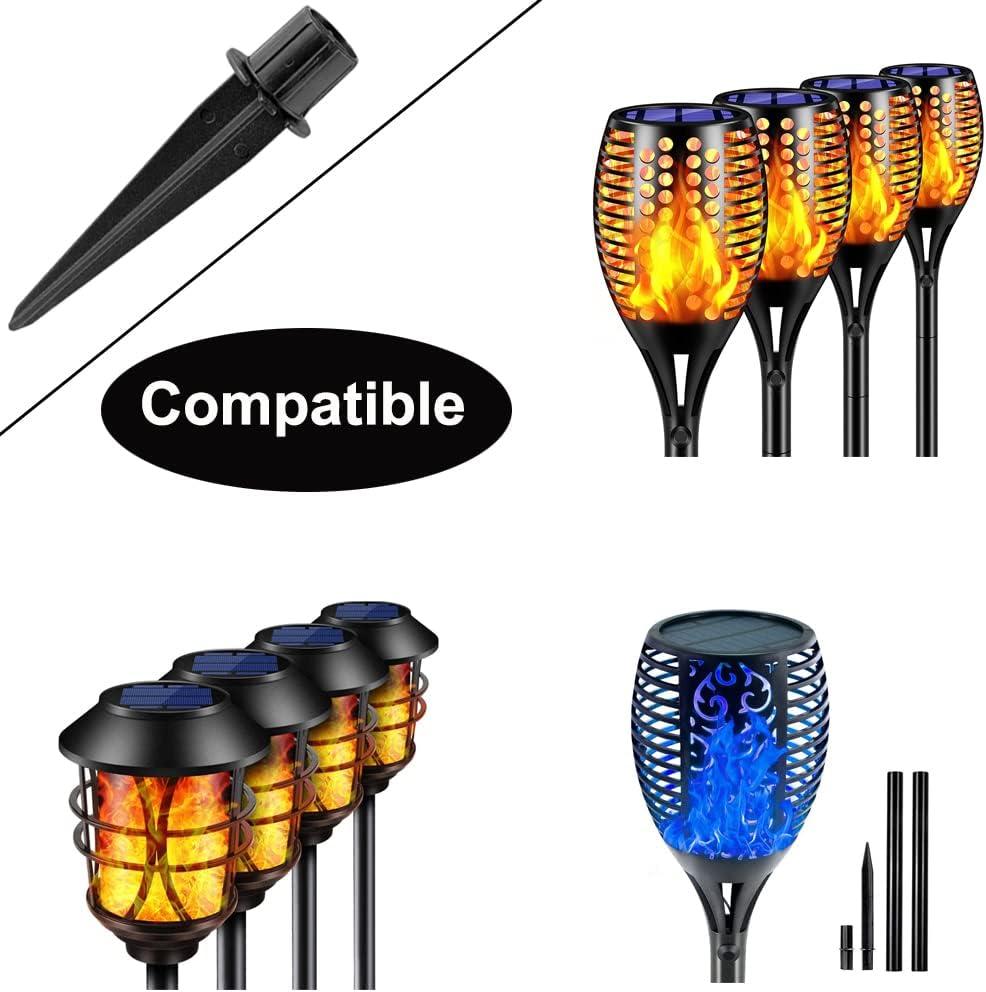 8 Pack Metal Stake Solar Lights Replacement Spike - Outdoor Ground Stakes for Garden Lights Landscape Yard Pathway Patio Lamps Pole, 0.78 * 5.3 inch