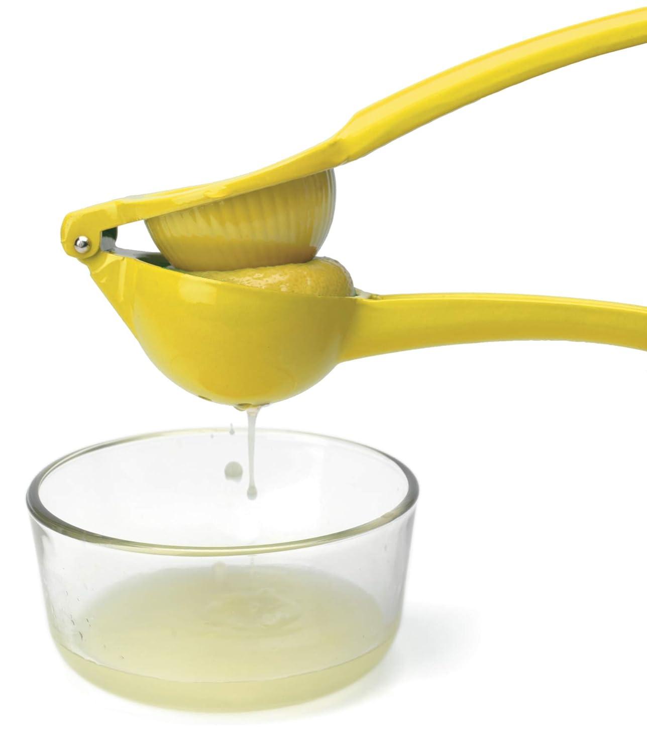 Prepworks Lemon Squeezer: Aluminum Citrus Press, Dishwasher-Safe, Yellow Juicer, 3" Height, 0.46 lbs