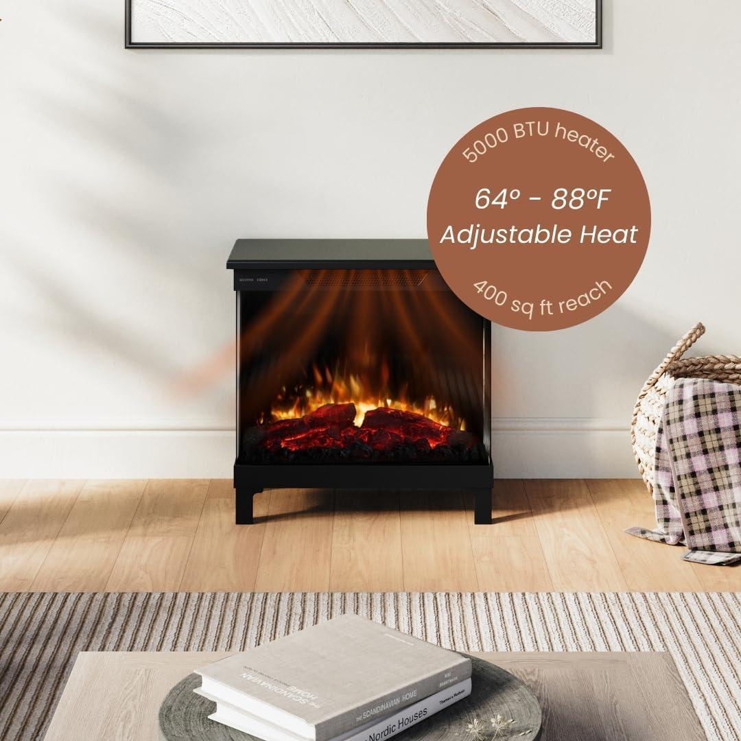 Modern Ember Skyline Smart 3-SidedElectric Fireplace Stove Heater