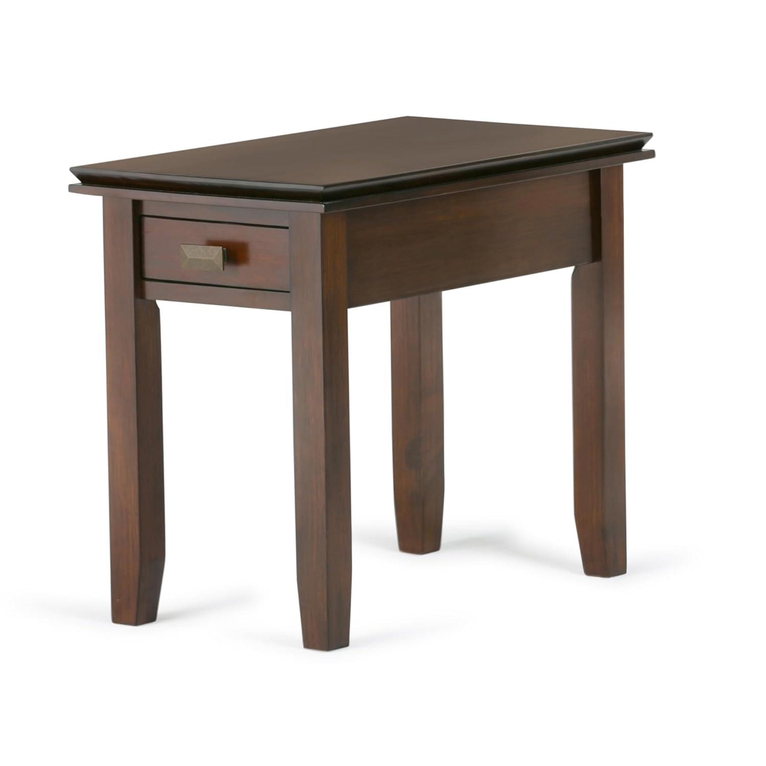 Lark Manor™ Solid Wood Transitional Narrow Side Table with Drawer
