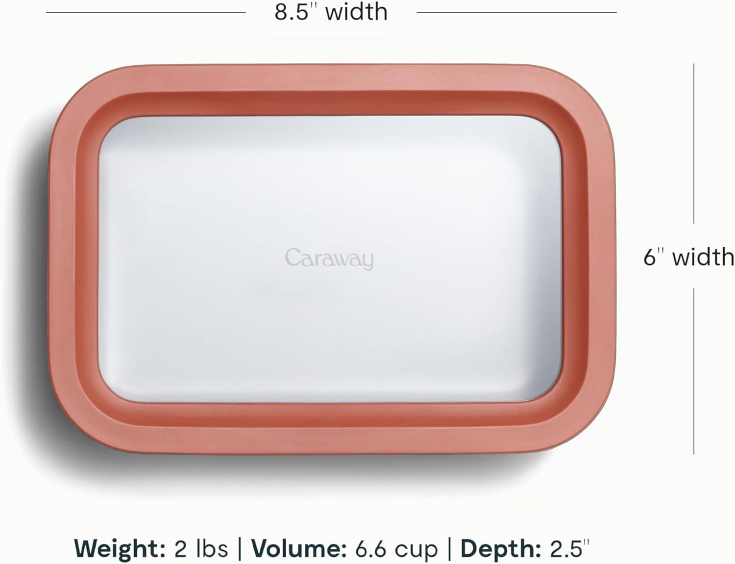 Caraway Home Small Ceramic Coated Glass Food Storage Container