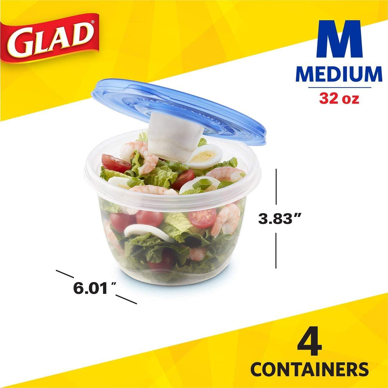 Clear BPA-Free Plastic Round Lunch Box Set