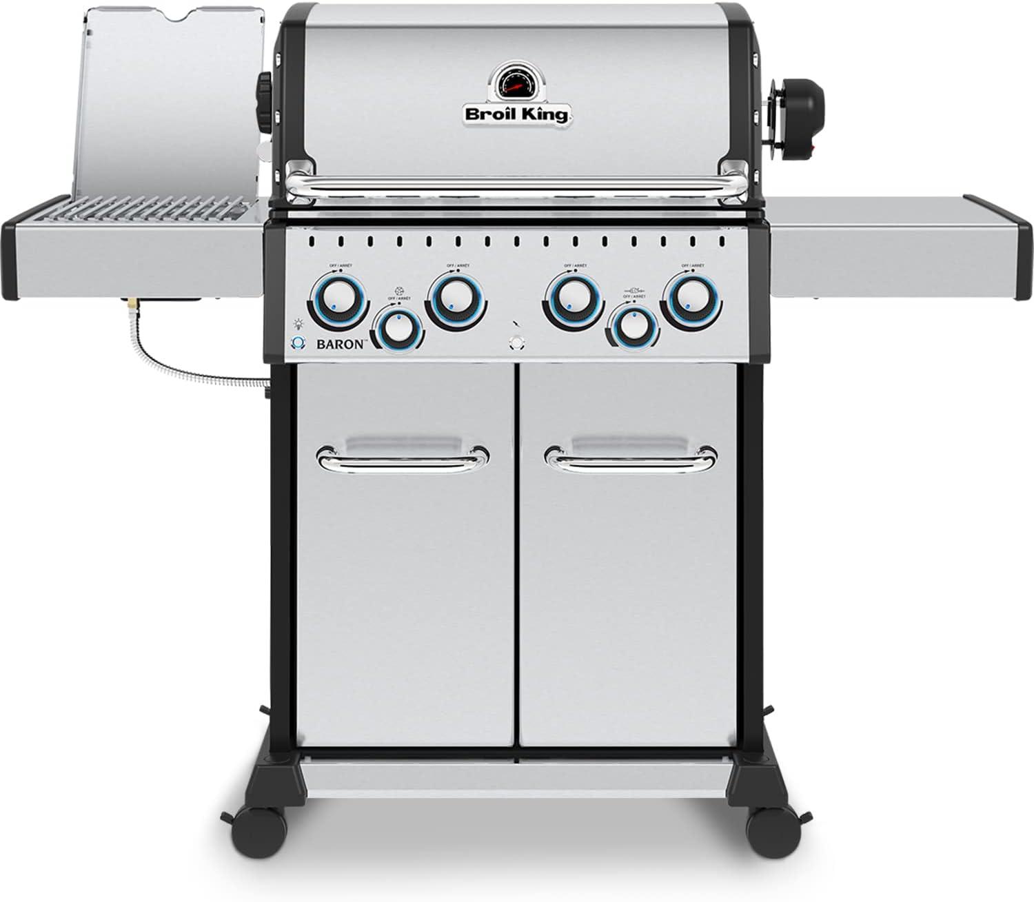 Broil King 875947 Baron S 490 Pro IR, Natural Gas (NG), Stainless Steel, Black