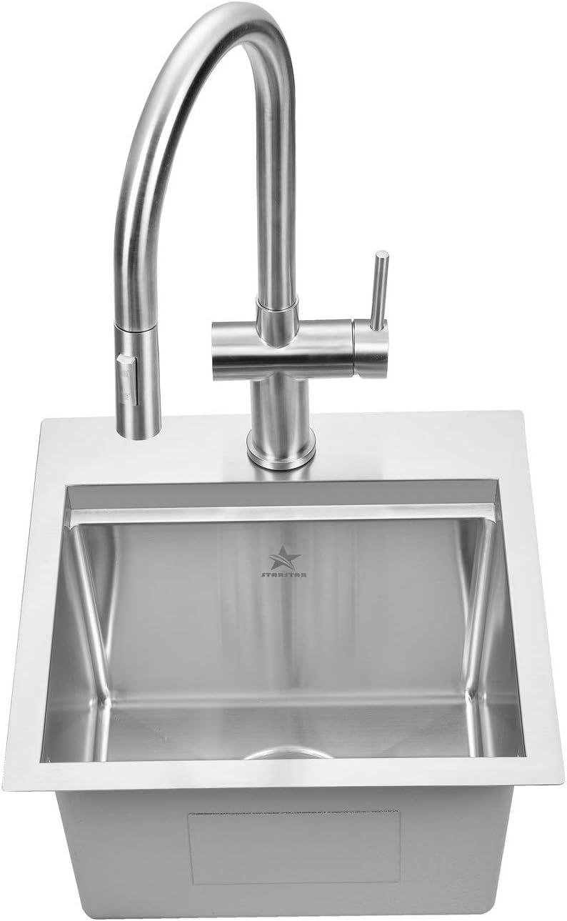 Stainless Steel Single Bowl Drop-In Kitchen Sink with Cutting Board