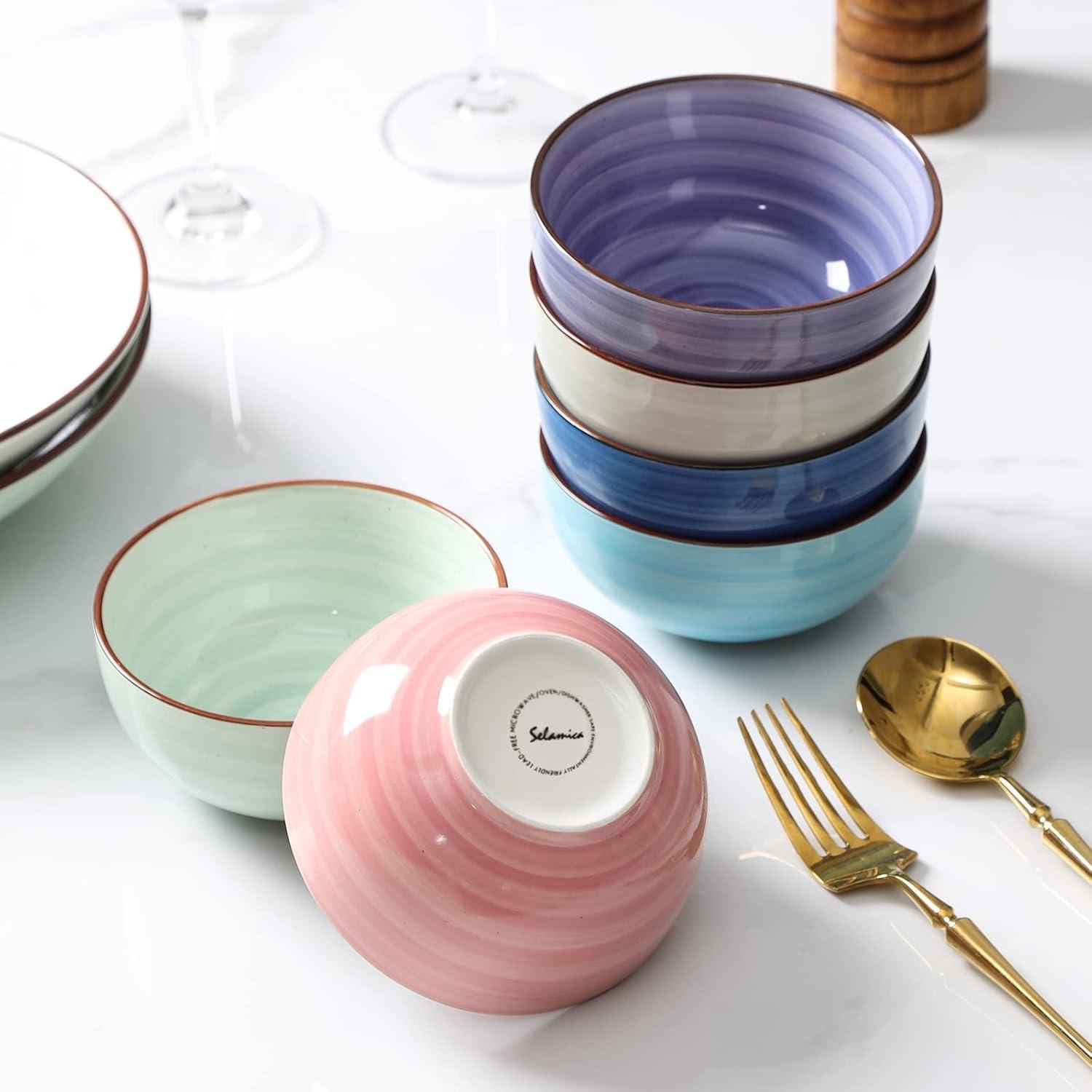 Gradient Ceramic 12 Oz Dessert and Cereal Bowls Set