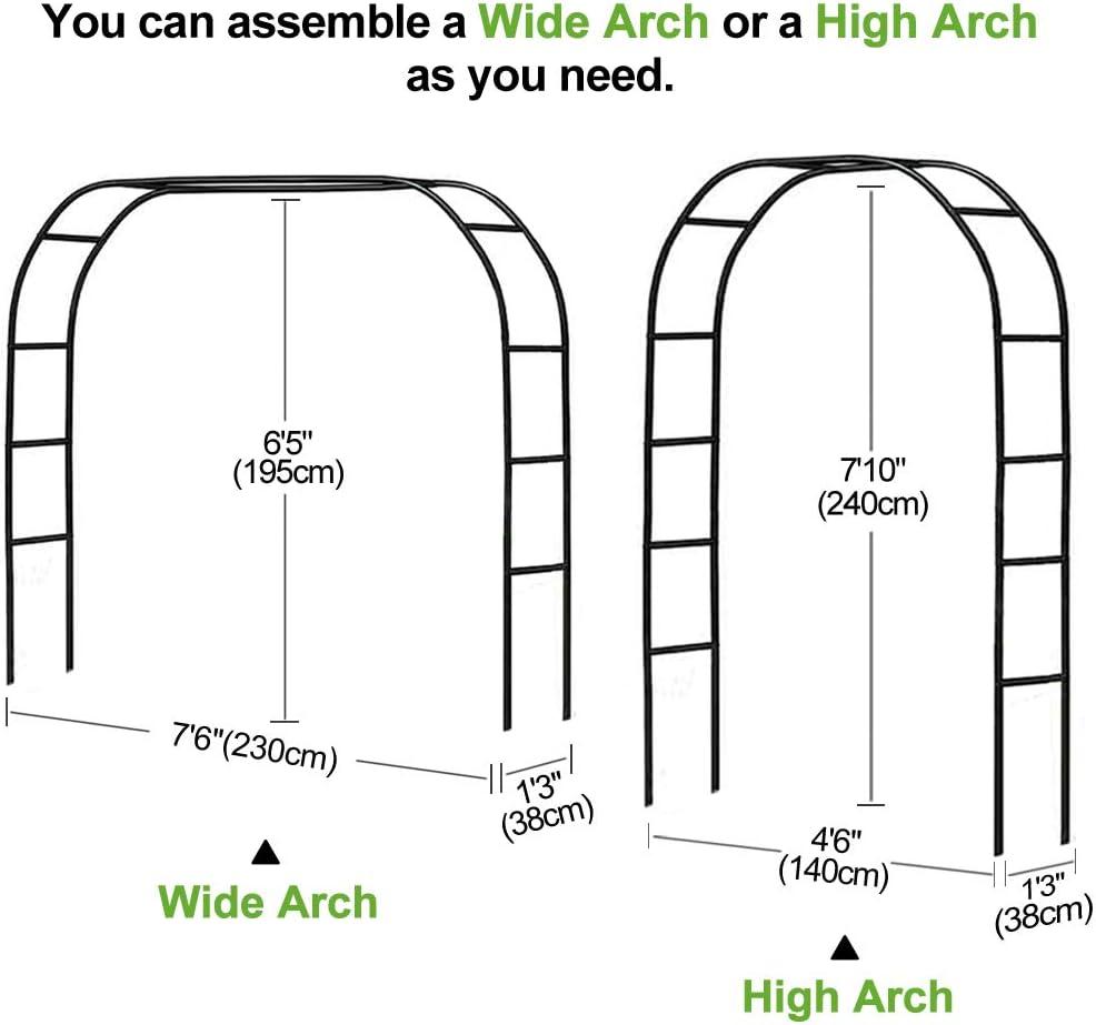 Black Metal Adjustable Garden Arbor for Climbing Plants