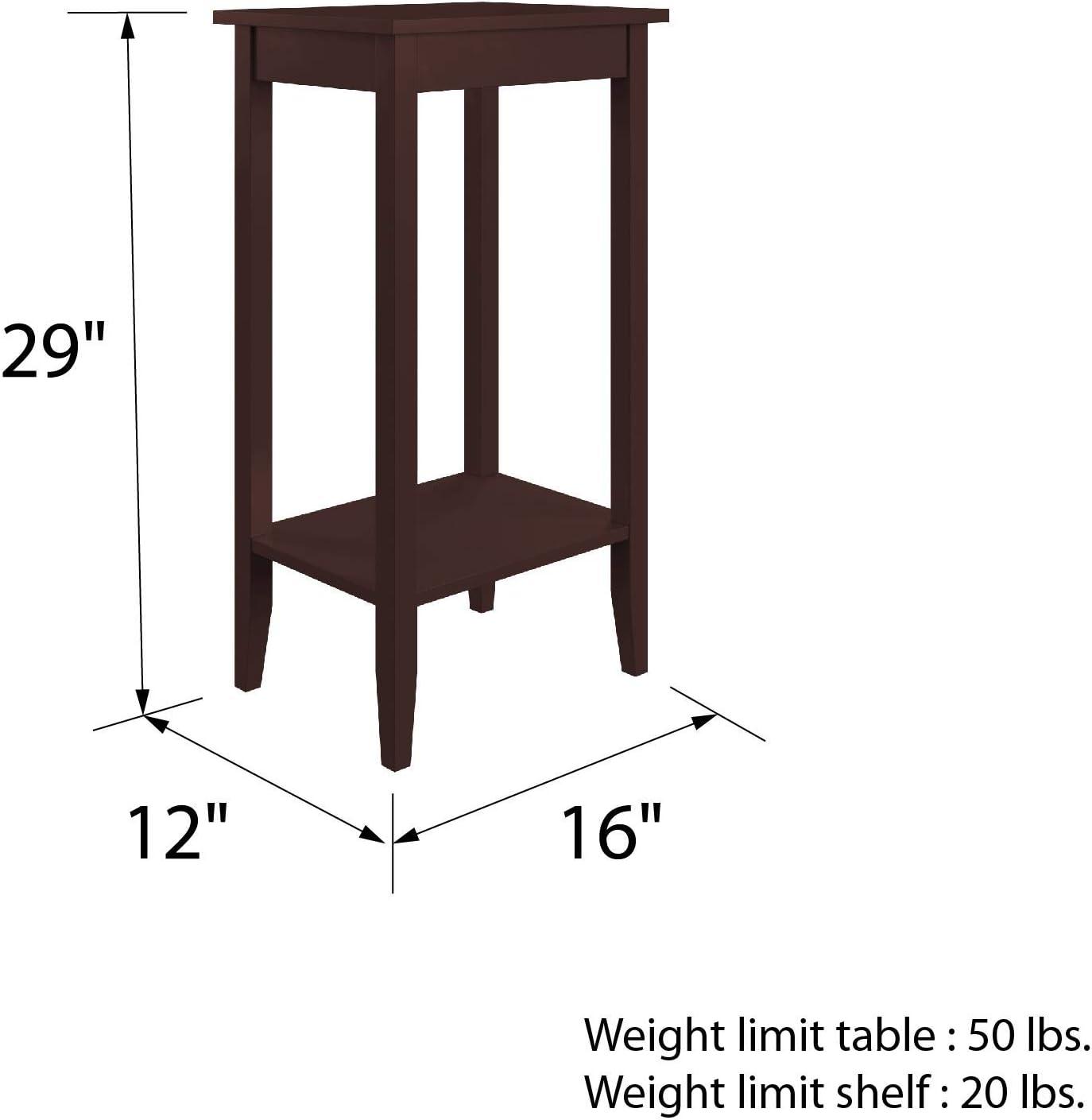 Rosewood Tall Rectangular Solid Wood End Table