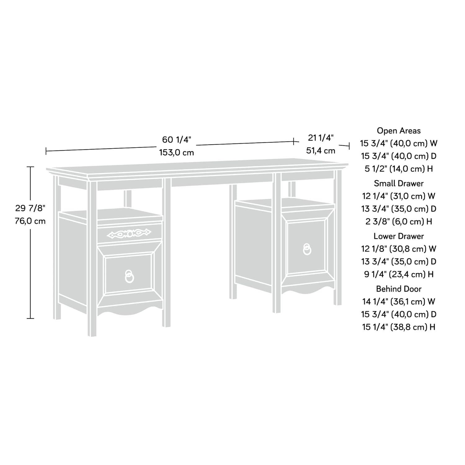 Adaline Cafe Classic Executive Computer Desk, Orchard Oak Finish