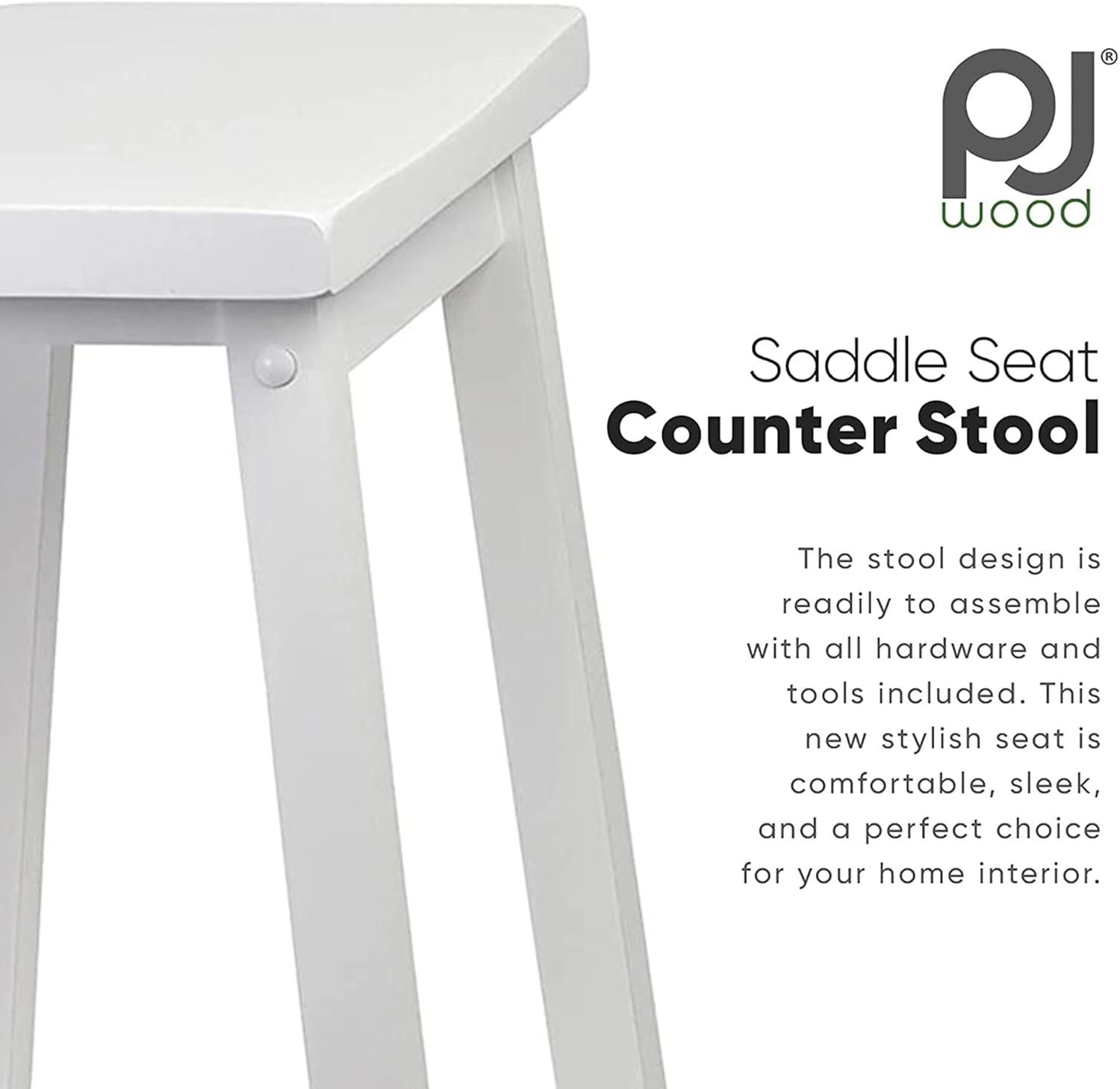 PJ Wood Solid Wood Accent Stool