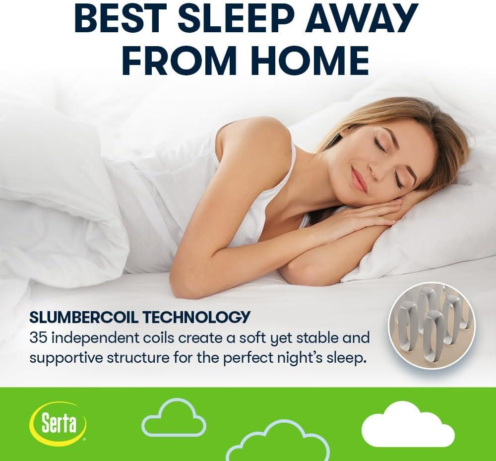 Queen Blue and Gray Raised Air Mattress with Built-in Pump