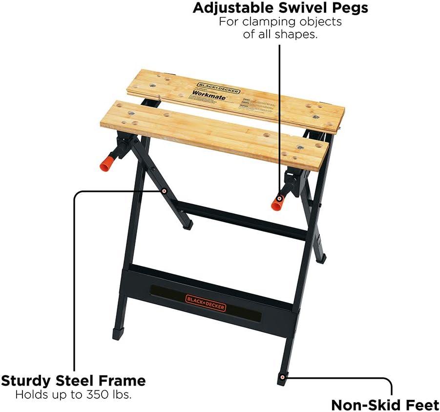 Black Metal and Wood Portable Project Center and Vise