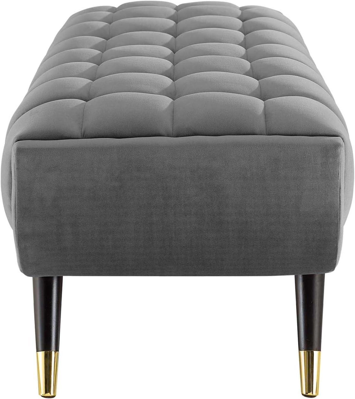 Adept 60" Performance Velvet Bench Gray