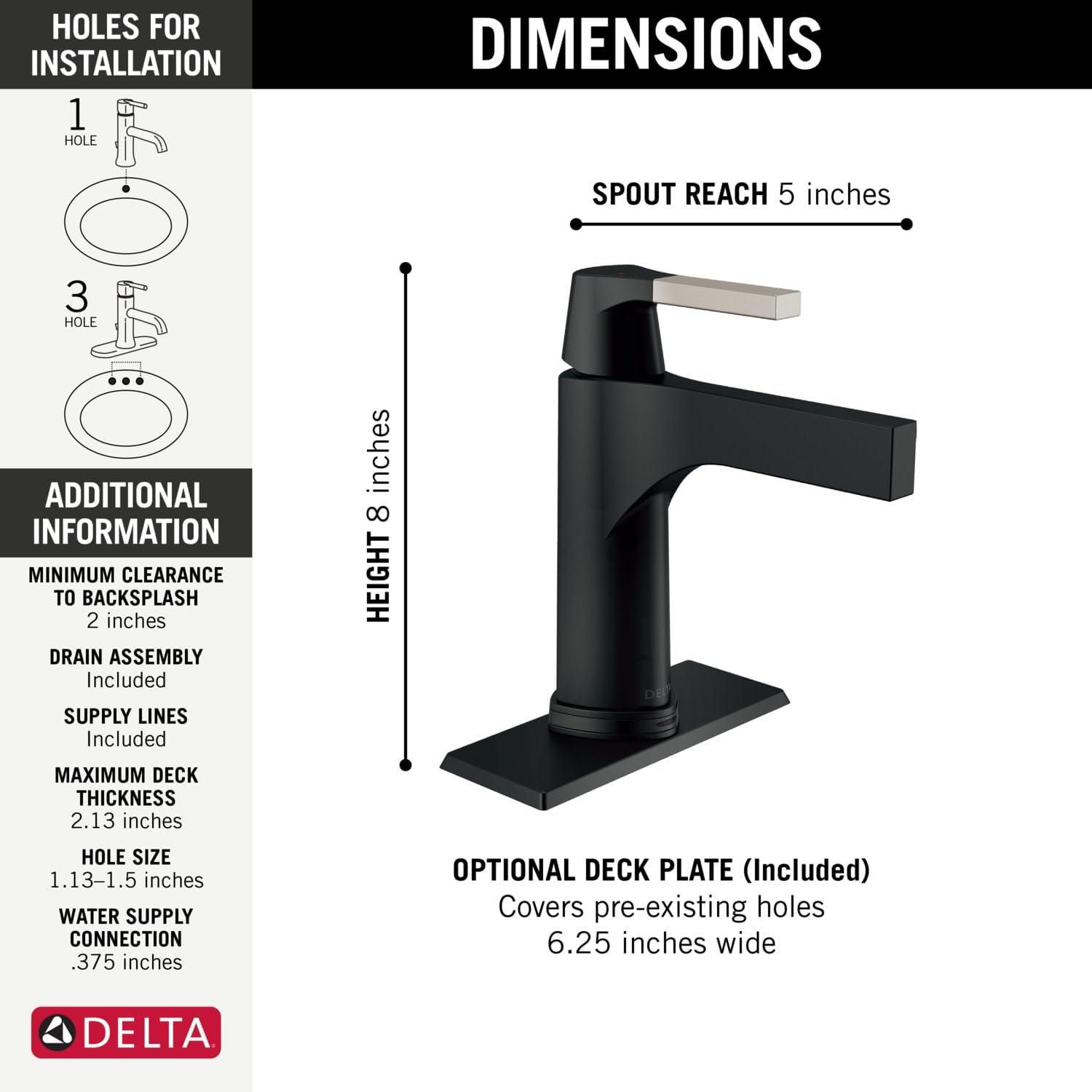 Zura Single Hole Touch2O Bathroom Faucet with Touchless Technology