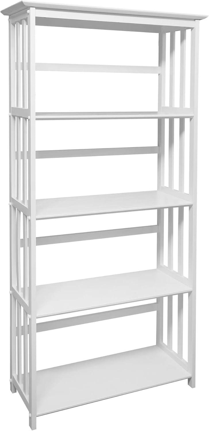 Mission Style White Pine 5-Shelf Open Back Bookcase