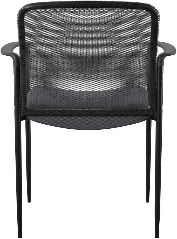 Boss Office Products Office Chair - Gray: Mesh Upholstered, Fixed Arms, Steel Legs, 275 lb Capacity