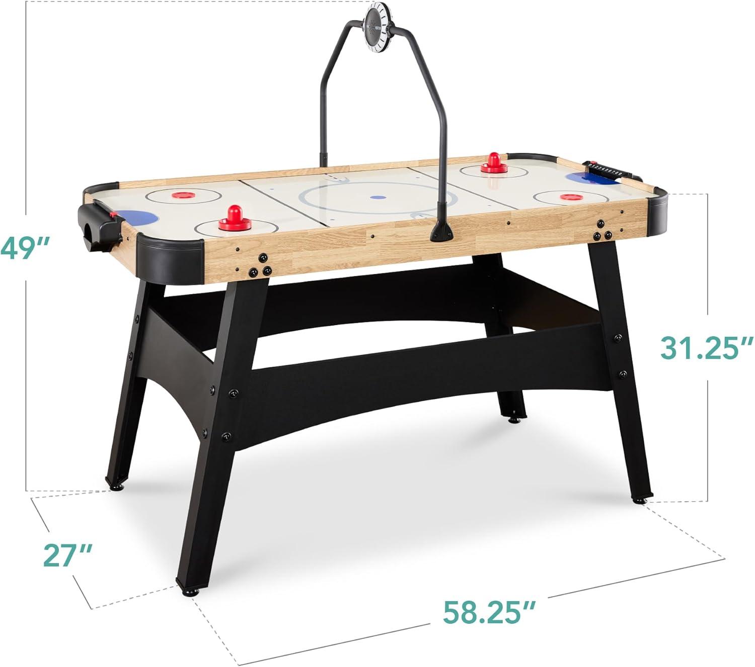 Best Choice Products 54in Air Hockey Game Table w/ LED Lights, Scoreboard, Powerful Motor