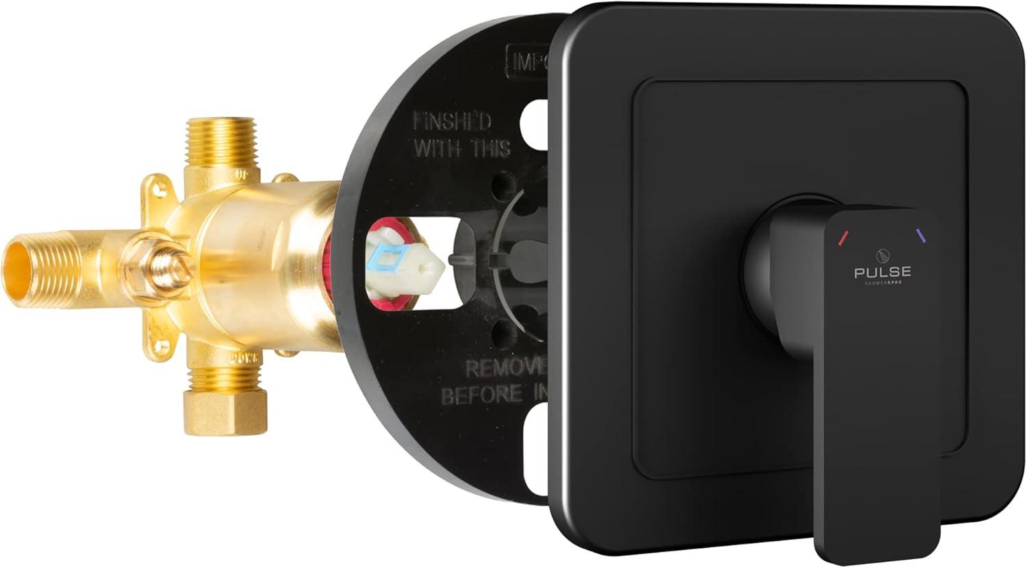 Matte Black Pressure Balance Thermostatic Valve with Lever