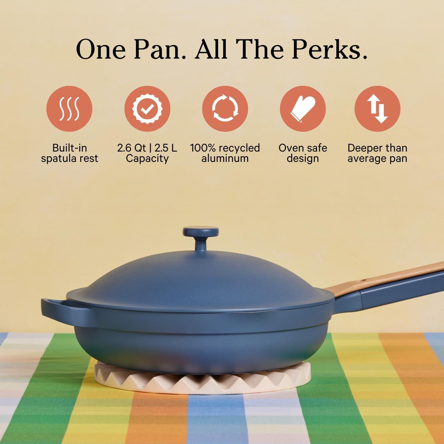 Blue Salt Aluminum Ceramic Nonstick Skillet with Lid