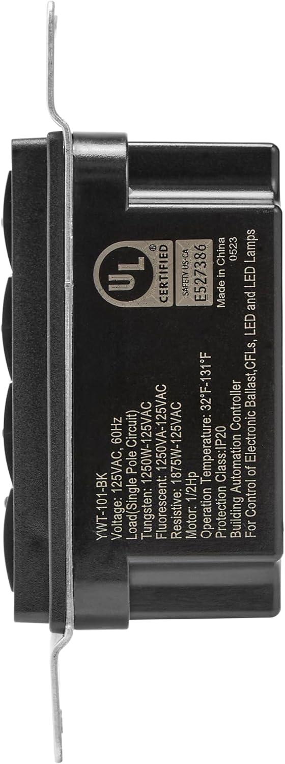 Maxxima 1875 Watt 7 Button Countdown Timer Switch - Maximum 60 Minute Delay, 1/2 HP Perfect for Bathroom Exhaust Fans, Indoor Automated Lighting, LED Indicatior Lights, Black, Wall Plate Included