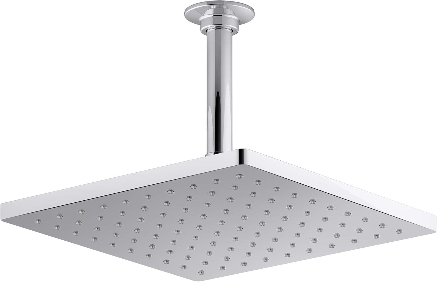 Honesty 10" Single-Function Wall or Ceiling-Mount Square Rainhead, Square Rain Showerhead 2.5 GPM