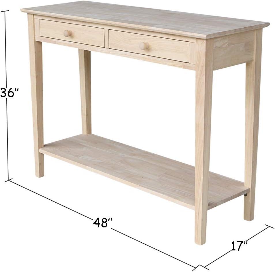 International Concepts Spencer Server-Wood: Hardwood Entryway Table with Drawers & Fixed Shelf
