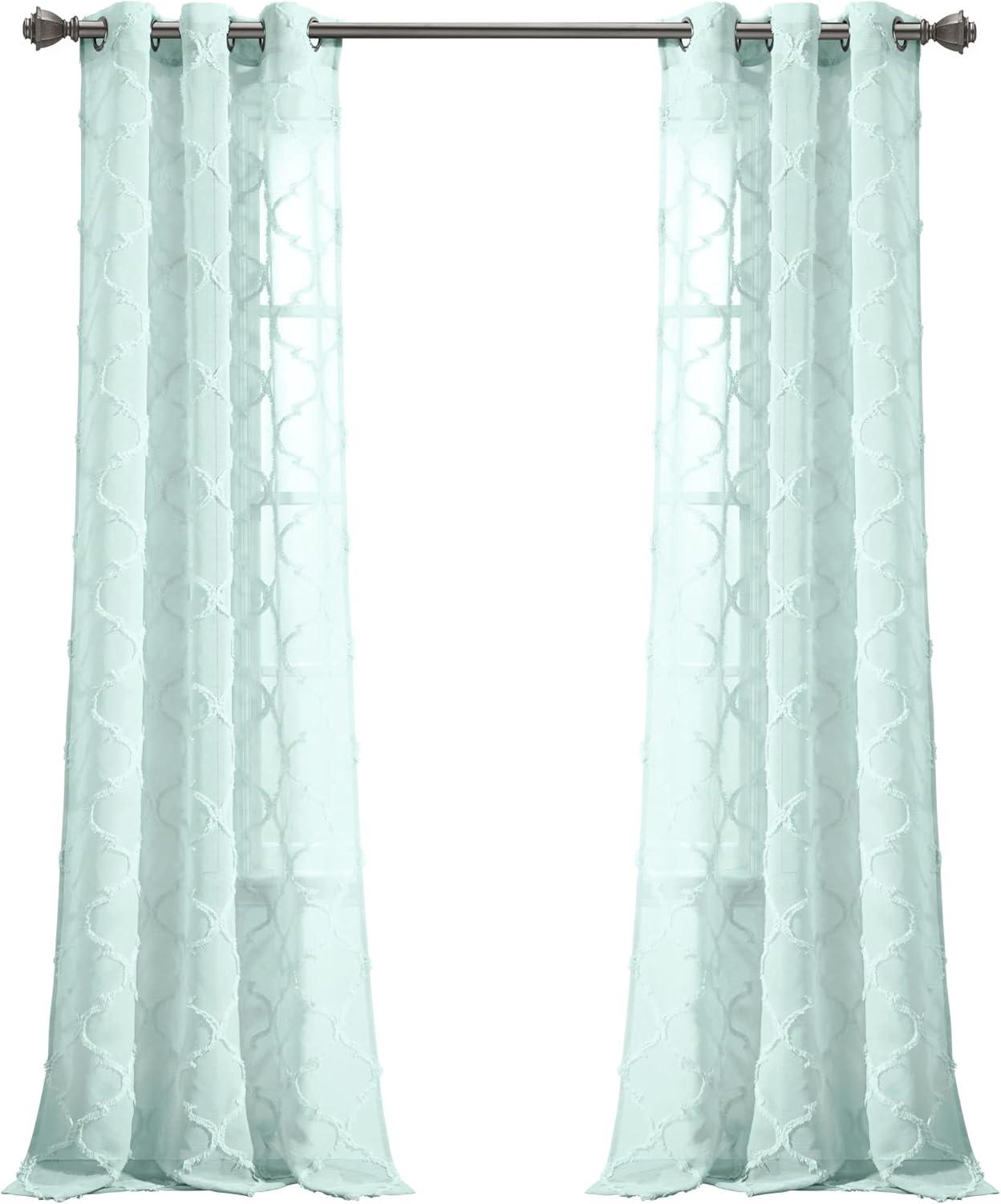 Lush Decor Avon Trellis Grommet Sheer Window Panels - Beige - 95 x 38