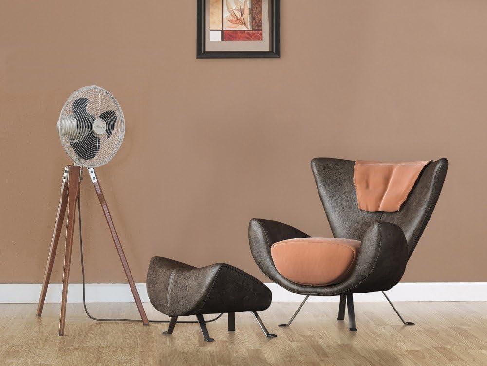 Arden Floor Fan, Satin Nickel