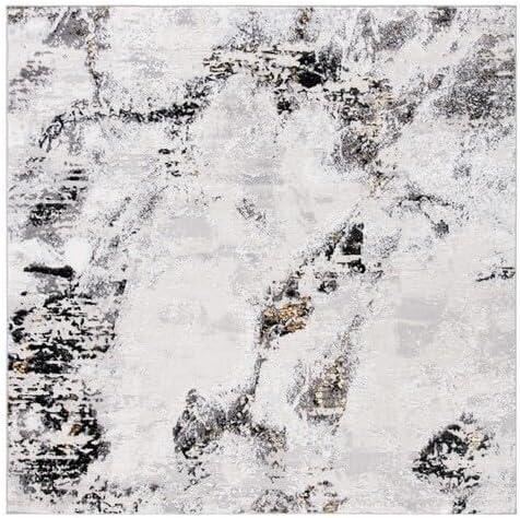 Amelia ALA232 Power Loomed Area Rug - Grey/Gold - 6'7"x6'7" - Safavieh.