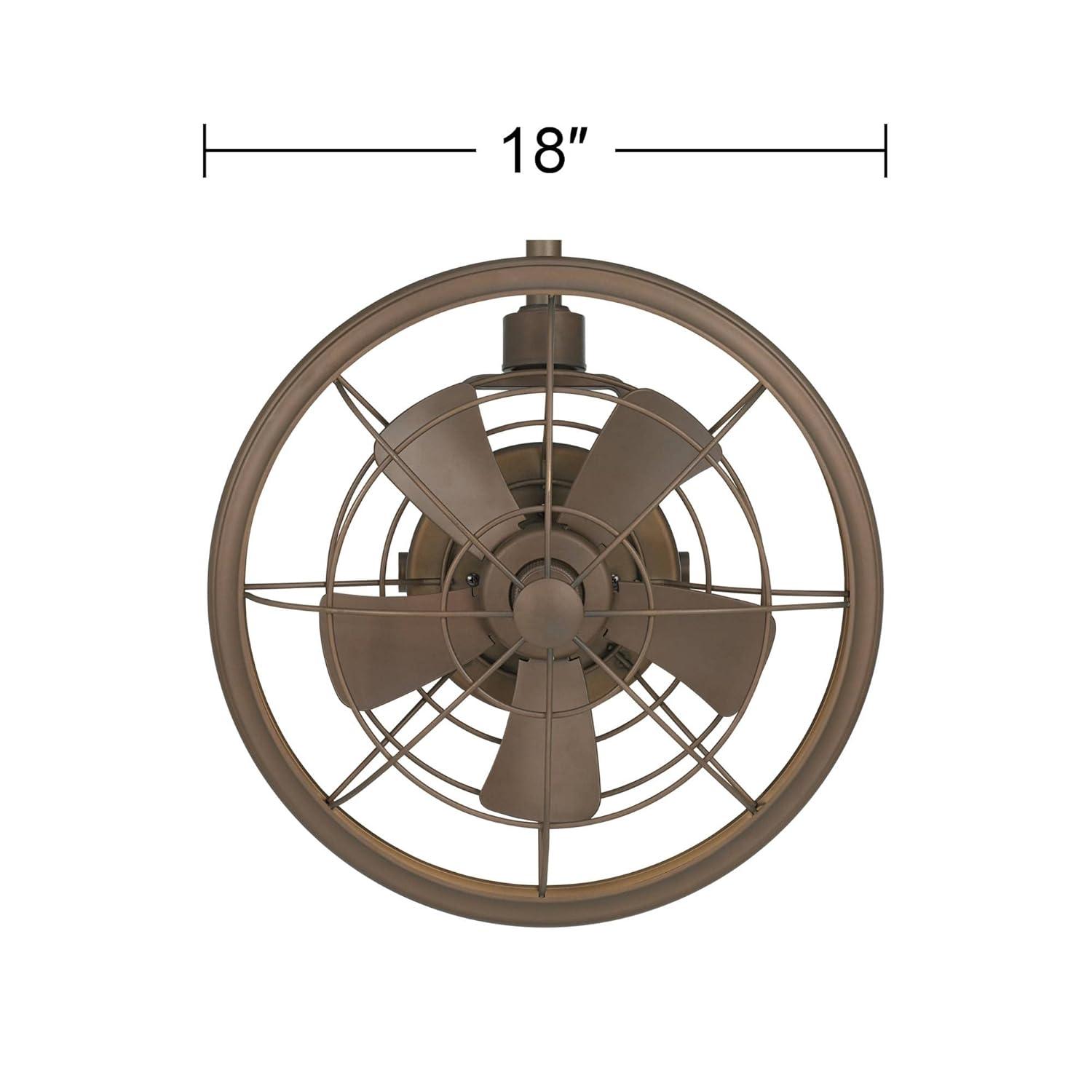 18" Casa Vieja Big Sky Mission Indoor Outdoor Ceiling Fan with Wall Control Mounted Adjustable Oil Rubbed Bronze Cage Damp Rated for Patio Exterior