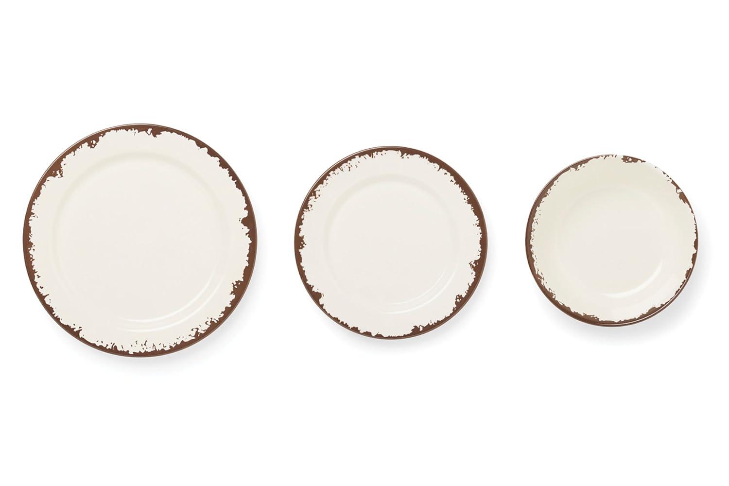 Fox Run Melamine Dinnerware Set, Off White, Dandelion Yellow, Sky Blue and Cornflower Blue, Set of 12