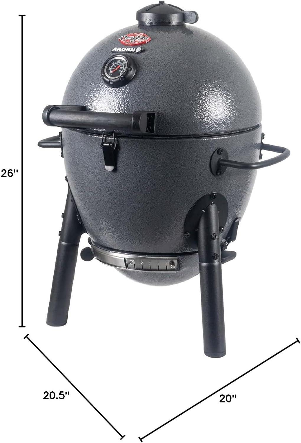 Gray Stainless Steel 14-inch Kamado Charcoal Grill