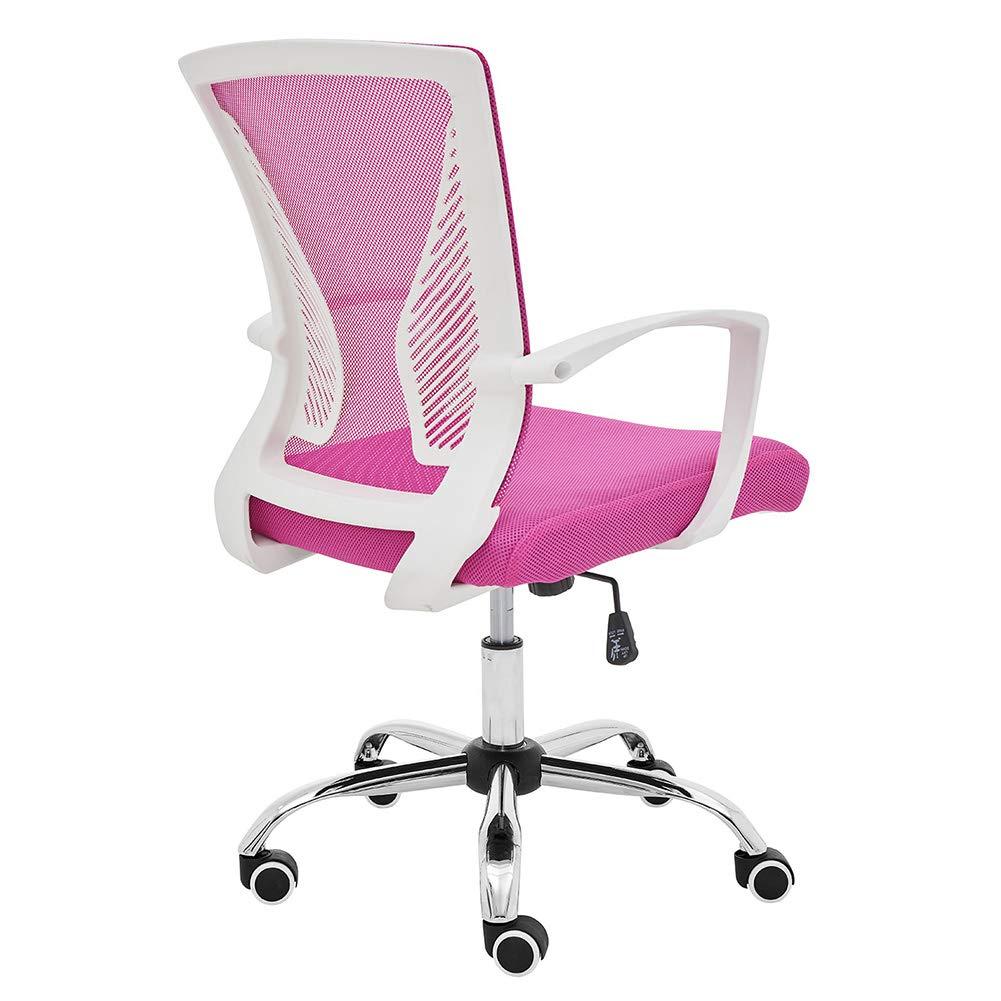 Modern Home Zuna Mid-Back Office Chair - White/Pink