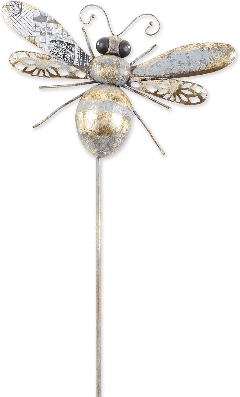 DII Iron Garden Stake Collection 3-Dimensional, Mixed Media, Medium Bee, Medium