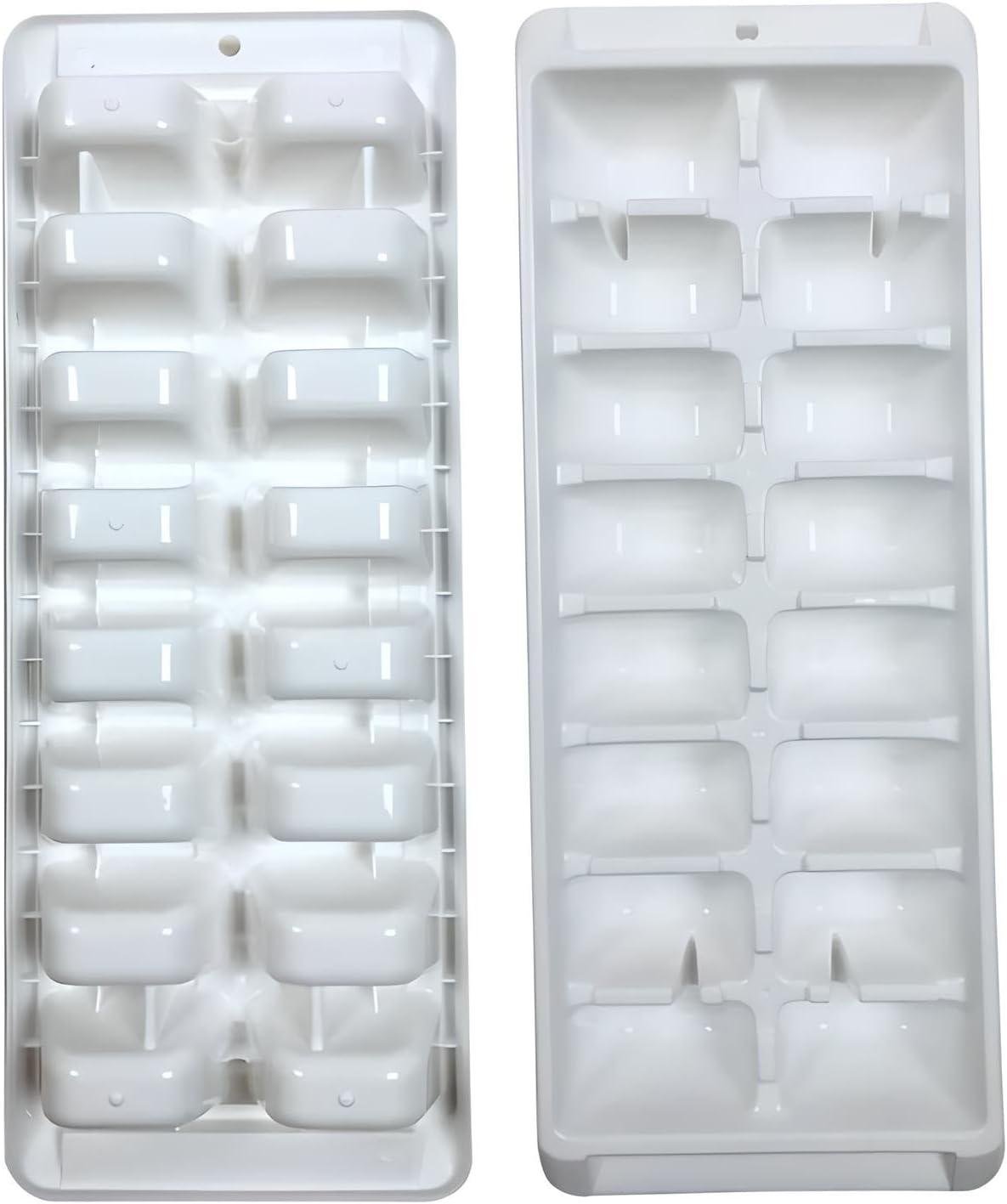 Ice Tray Easy Release White Ice Cube Trays, 16 Cube (Pack of 2) (2867-WHT-2)