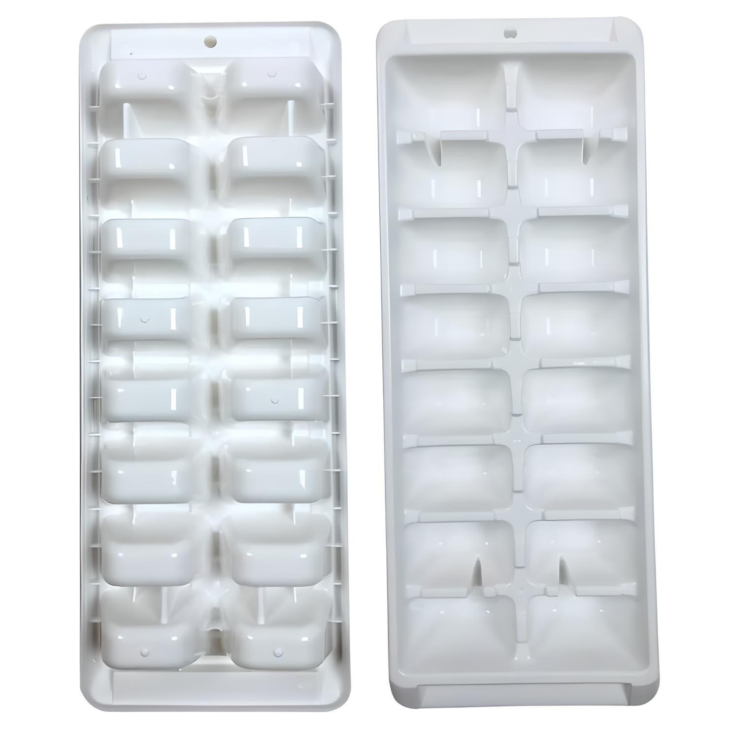 Ice Tray Easy Release White Ice Cube Trays, 16 Cube (Pack of 2) (2867-WHT-2)