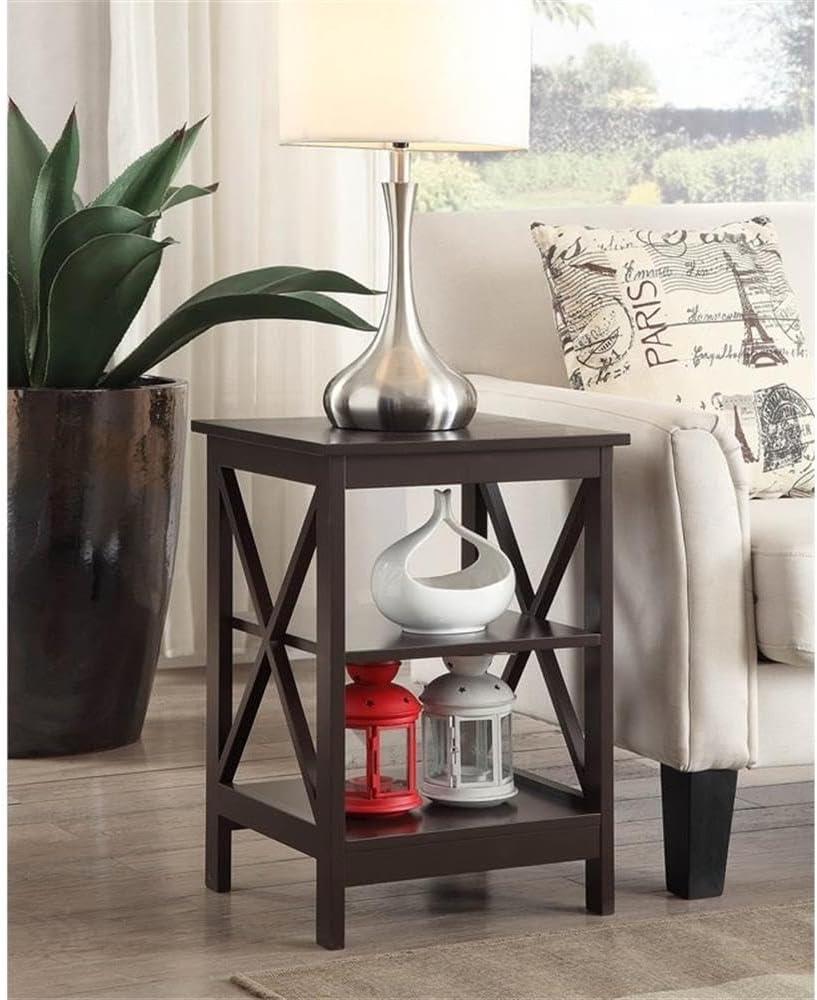 Convenience Concepts Oxford End Table with Shelves, Espresso