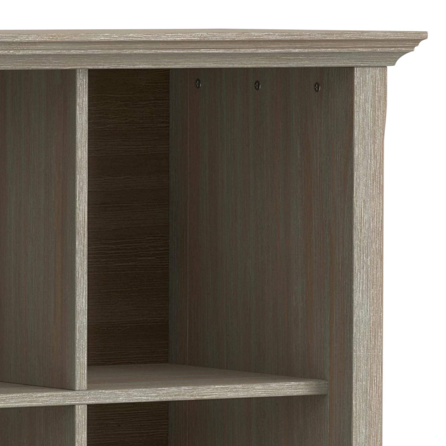 Simpli Home Amherst 57"W Solid Wood Storage Console Table with 8 Cube Storage
