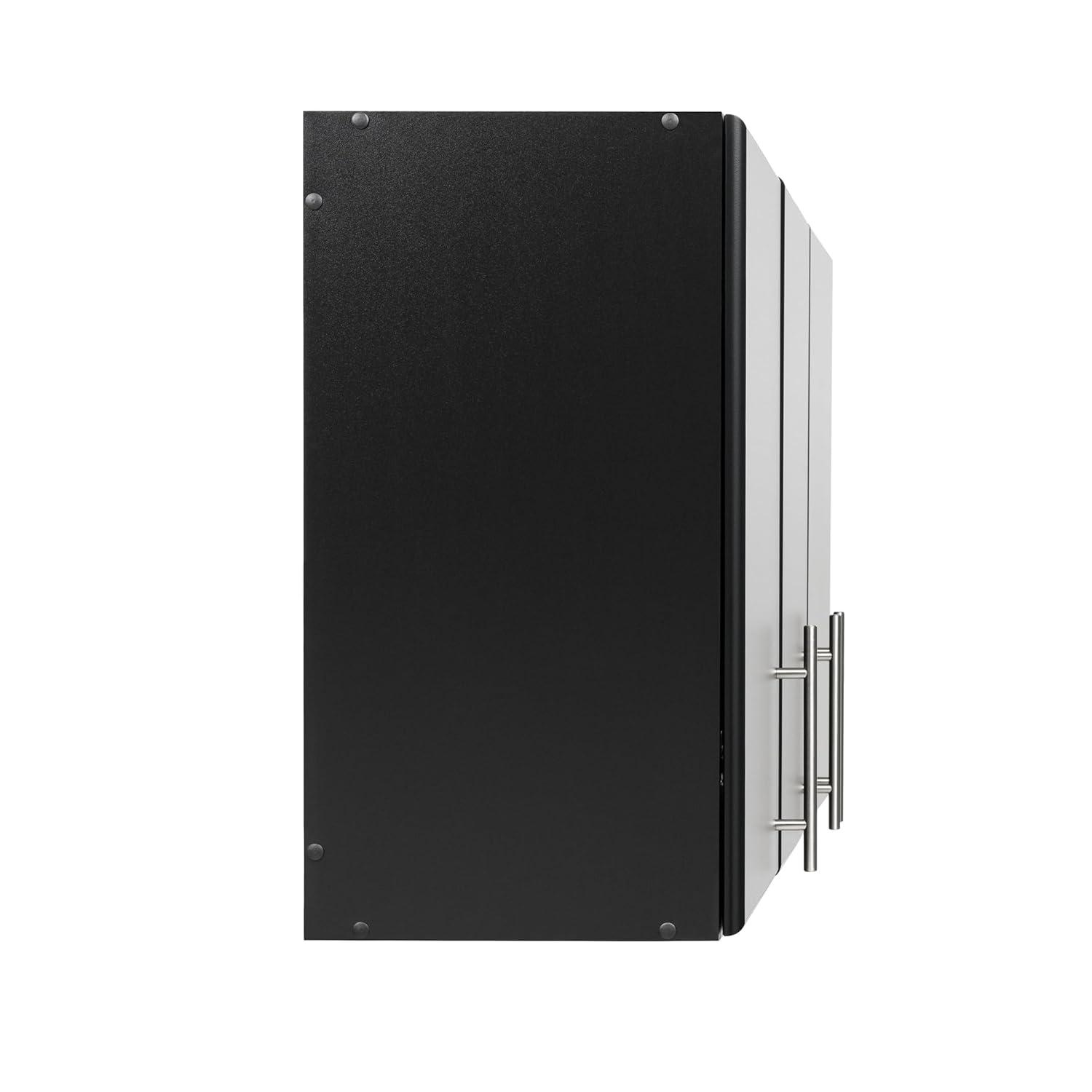 54" Elite Wall Cabinet Black - Prepac: Modern Laminated Storage, HangUps Collection, 2 Adjustable Shelves