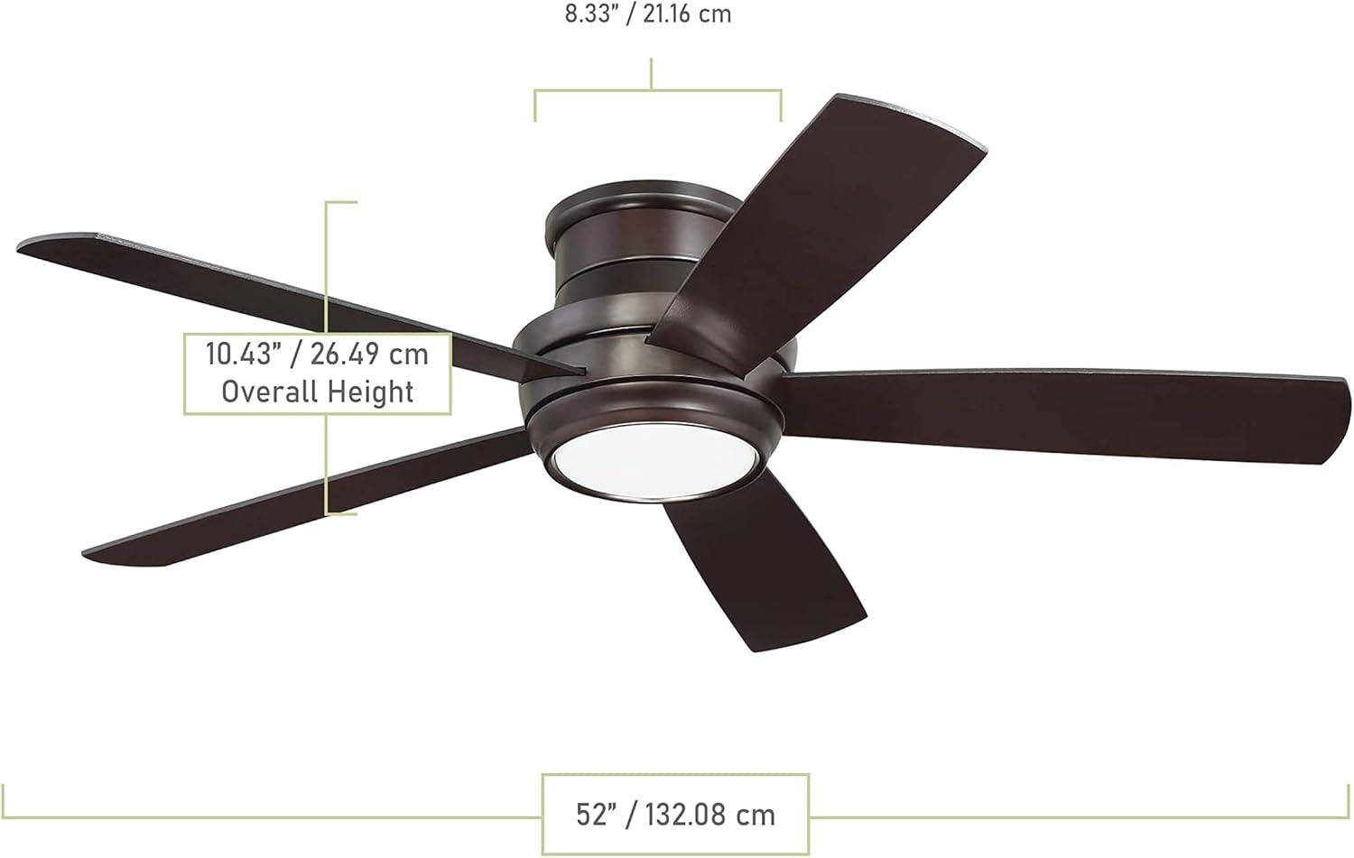 Craftmade Tmph525 Tempo Hugger 52" 5 Blade Led Indoor Ceiling Fan - Bronze