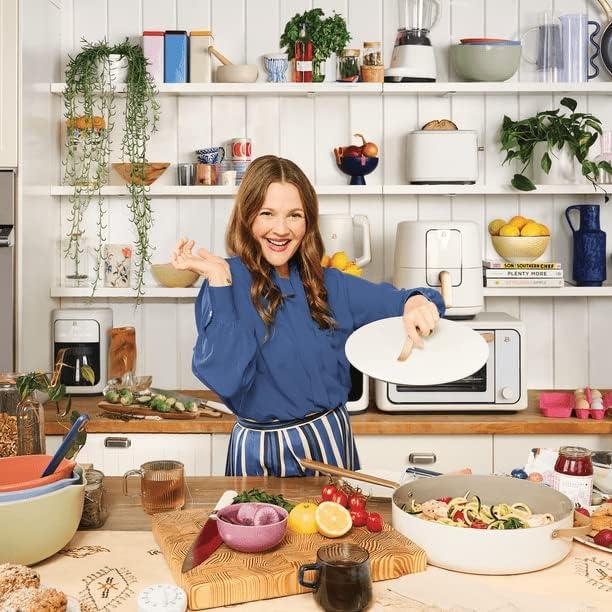 Beautiful 5.5 Quart Ceramic Non-Stick Sauté Pan, White Icing by Drew Barrymore