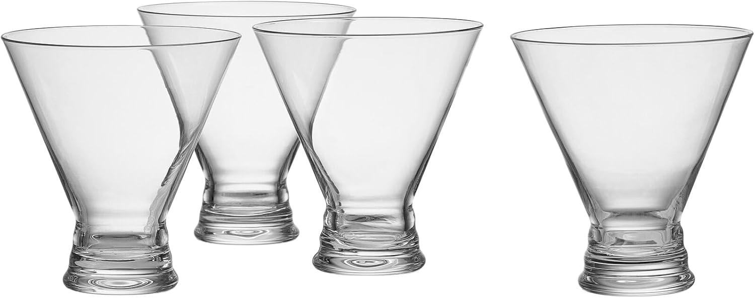 Clear Lead-Free Crystal Stemless Martini Glasses Set of 4